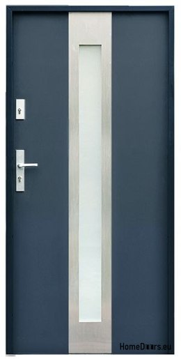 PORTE EXTÉRIEURE SUR MESURE W11 80/90 BLANC ANTHRACITE