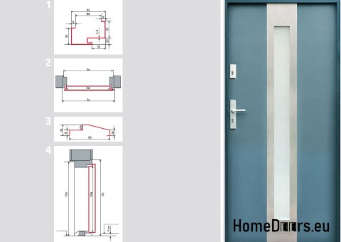 PORTE EXTÉRIEURE SUR MESURE W11 80/90 BLANC ANTHRACITE PORTE EXTÉRIEURE SUR MESURE W11 80/90 BLANC ANTHRACITE