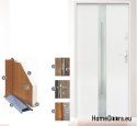 PORTES EXTÉRIEURES À LA TAILLE W18 80/90 BLANC ANTHRACITE, MOUSSE