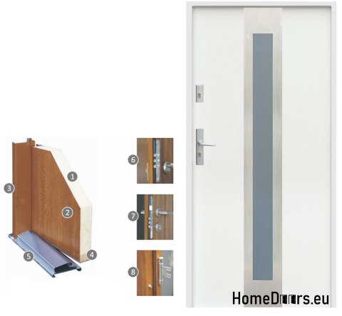 PORTES EXTÉRIEURES À LA TAILLE W18 80/90 BLANC ANTHRACITE, MOUSSE PORTES EXTÉRIEURES À LA TAILLE W18 80/90 BLANC ANTHRACITE, MOUSSE