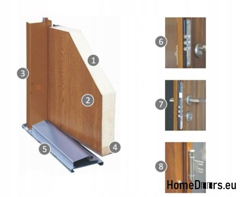 PORTES EXTÉRIEURES SUR MESURE W17 80 P NOIR, MOUSSE PORTES EXTÉRIEURES SUR MESURE W17 80 P NOIR, MOUSSE
