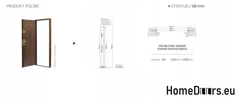PORTE D’ENTRÉE 68MM STRATUS CETI CR 90 CHAUD PORTE D’ENTRÉE 68MM STRATUS CETI CR 90 CHAUD