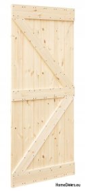 PORTES COULISSANTES EN BOIS EN PIN LOFT RUSTIC K 70