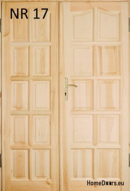 Portes en pin à double vantail n° 17 avec cadre