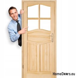 Porte de chambre naturelle en bois DELFIN 60/70/80/90