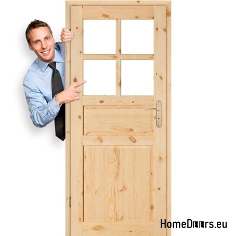 Porte de la chambre en bois brut HARNAŚ 60/70/80/90 Porte de la chambre en bois brut HARNAŚ 60/70/80/90