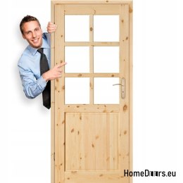 Porte de chambre pin bois noué Juhas 60/70/80/90