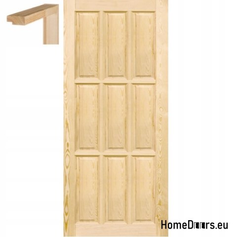 Portes entièrement en pin brut 60/70/80/90 cadre STOLGEN TW
