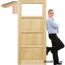 Porte en bois avec cadre manhattan TR2 60/70/80/90