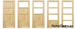 Porte en bois avec cadre manhattan TR2 60/70/80/90