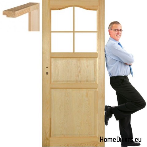 Portes en pin brut avec cadre STOLGEN TP2 60/70/80/90