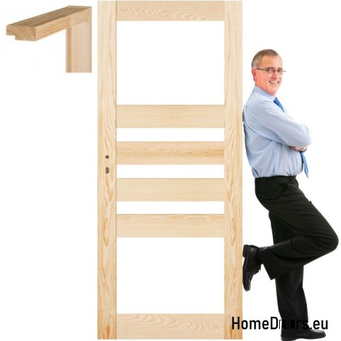 Portes en pin brut avec cadre STOLGEN CR4 60/70/80/90