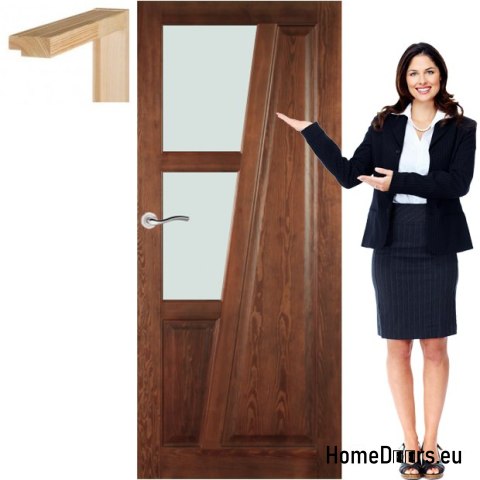 Porte en bois avec cadre en verre couleur TK3 60
