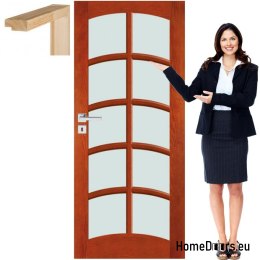 Porte en bois avec cadre en verre couleur VN5 90