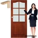 Porte en bois avec cadre en verre vernis TP3 90