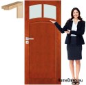 Portes en bois avec cadre en verre couleur VN2 70