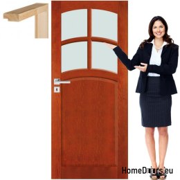 Portes en bois avec cadre en verre couleur VN3 90