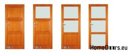 Porte en bois avec cadre en verre coloré TM2 90