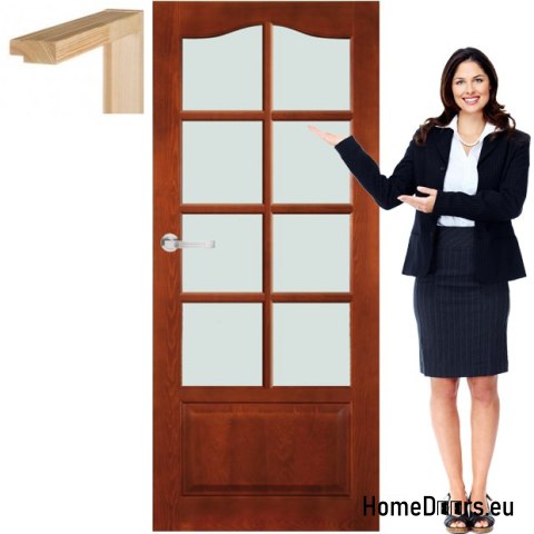Portes en bois avec vernis à cadre en verre TP4 90