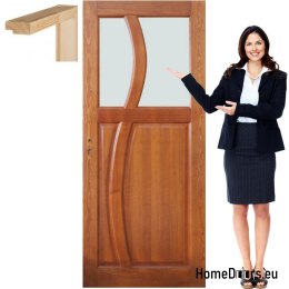 Cadre de porte en bois vernis coloré RN8 90
