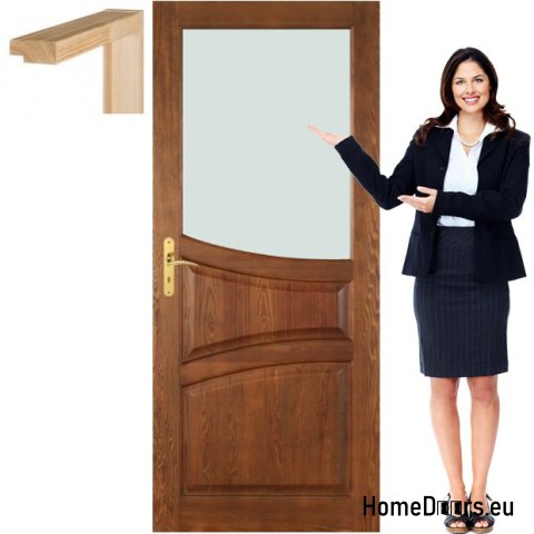Porte en bois avec cadre en verre couleur SL3 70