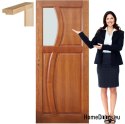 Porte en bois avec cadre en verre coloré RN6 70
