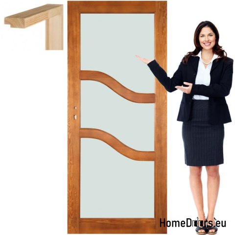 Porte en bois avec cadre laqué PS4 60
