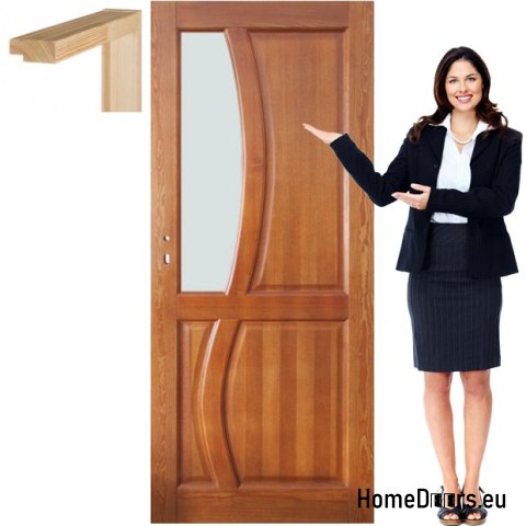 Porte en bois avec cadre laqué RN2 80