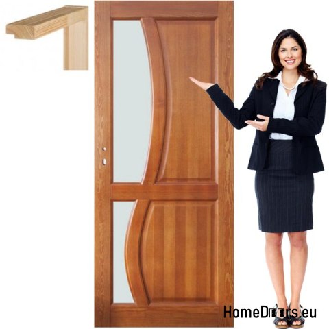 Porte en bois avec cadre laqué RN3 90