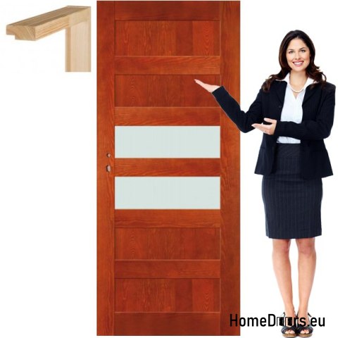 Porte en bois avec cadre en verre couleur NV9 90