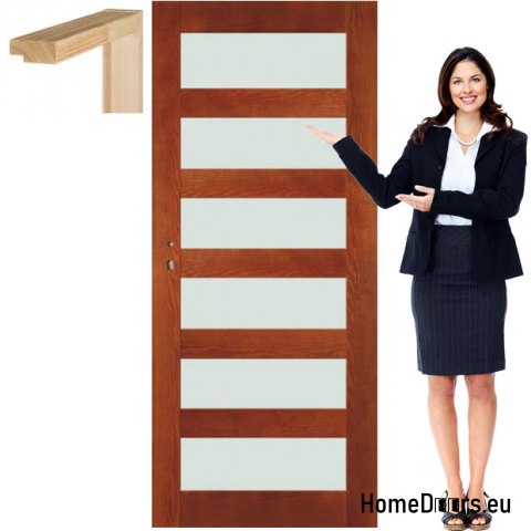 Porte en bois avec cadre vitré NV7 90 Porte en bois avec cadre vitré NV7 90