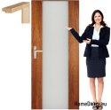 Portes en bois avec cadre en verre couleur MG13 80