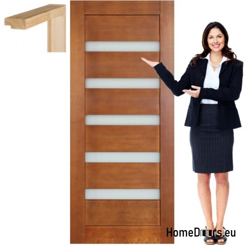 Portes en bois avec cadre en verre couleur MG14 70