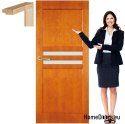 Porte en bois avec cadre en verre coloré HF3 60