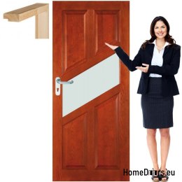 Portes en bois avec cadre en verre couleur FR9 90