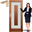 Portes en bois avec vernis à cadre en verre EM5 80