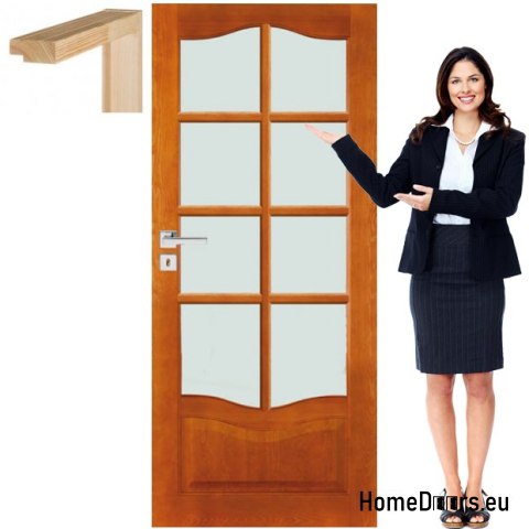 Cadre de porte en bois vernis verre DT8 60