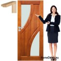 Porte en bois avec cadre en verre couleur BG3 80