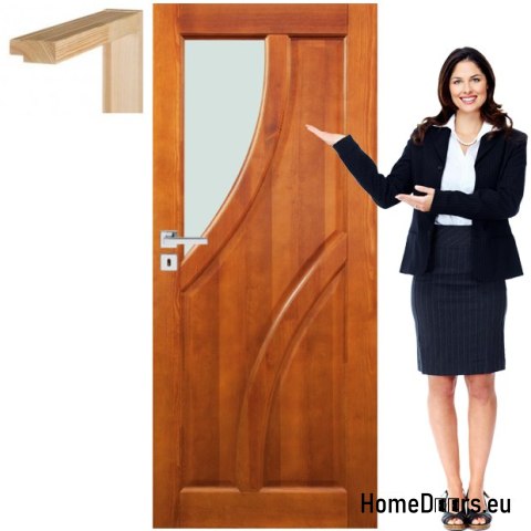 Portes en bois avec cadre en verre vernis BG2 60