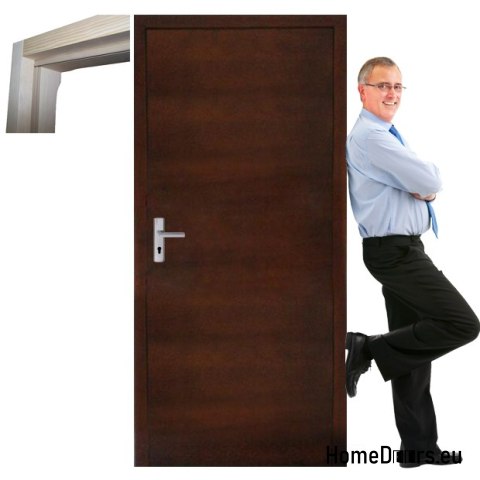 Porte en bois avec cadre et poignée PLS6 60/70/80/90
