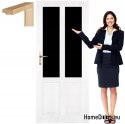 Porte en bois avec cadre vitré couleur CM2 70