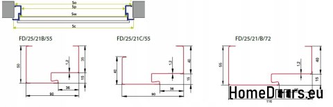 Portes extérieures en acier 80 55MM Warm Ud=1,2, BÉTON Portes extérieures en acier 80 55MM Warm Ud=1,2, BÉTON