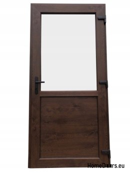 Portes extérieures en PVC 90/210 noyer