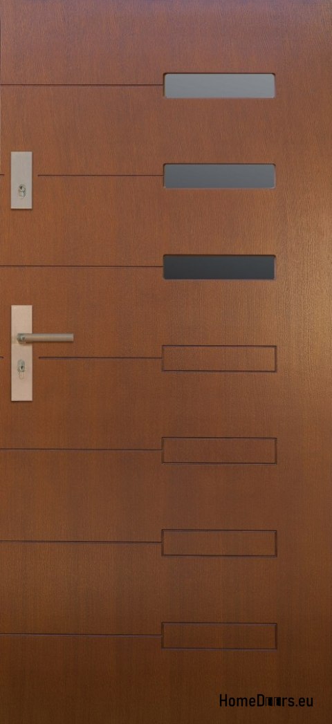 Porte extérieure, panneau en bois DP8 72mm chaud