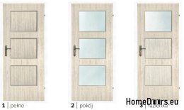 Portes de chambre avec verre intérieur Hugo 80