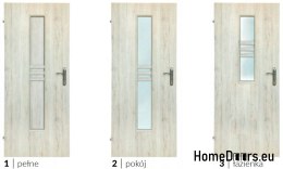 Portes de salle de bain avec verre intérieur Wega 60