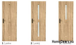 Portes de chambre avec verre intérieur Donta 60