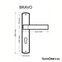 KLAMKA DRZWIOWA PRZEBICIE WC BRAVO NIKIEL CHROM