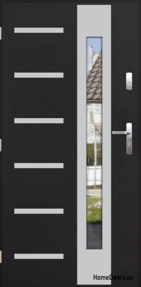 Porte extérieure THICK 72 WARM AVEC MIROIR 80 inox
