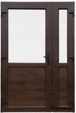 PORTES EXTÉRIEURES PVC NOYER 160x210 DOUBLE VANTAIL
